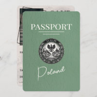 Sage Green Polônia Passport Salvar a Data
