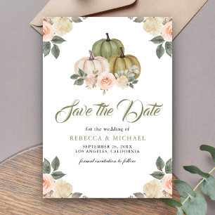 Reserve A Data Sage Green Pumpkin Peach Floral Wedding