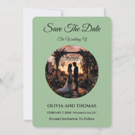 Reserve A Data Sage Green Save the Date Card