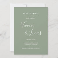 Sage Green Script Wedding (Sábio Verde) Salvar a D