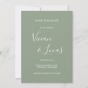 Reserve A Data Sage Green Script Wedding (Sábio Verde) Salvar a D