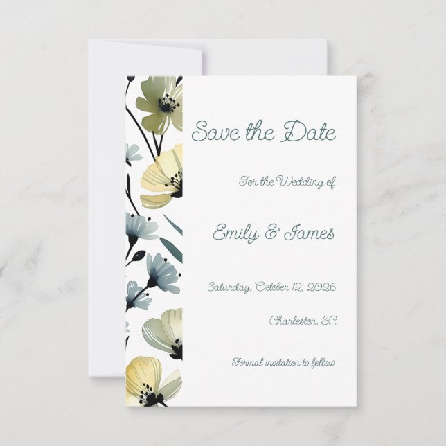 Reserve A Data Sage Green & Soft Yellow Botanical Wedding (Frente)