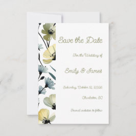 Reserve A Data Sage Green & Soft Yellow Botanical Wedding