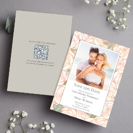 Reserve A Data Sage Green Wedding Save the Date Floral Photo
