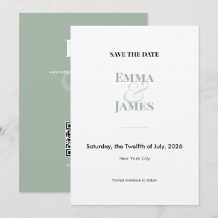 Reserve A Data Sage Two-Tone Ampersand Casamento Save the Date