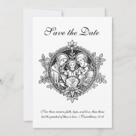 Reserve A Data Sagrada Família Católica Preto e Branco