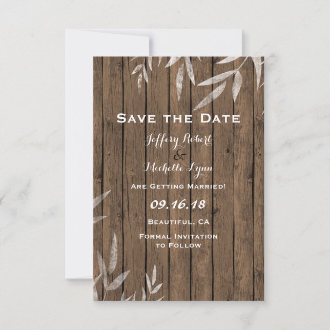 Reserve A Data Salamanca de Salgueiro em Madeira Casamento (Frente)