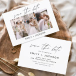 Reserve A Data Salvar a data 3 Foto Elegante Editável Moderno<br><div class="desc">Paisagem Moderna e Elegante Horizontal Três (3) Foto Salve o Magnete de Casamento de Data com tipografia de script com letra de mão. O ímã para salvar o convite de data inclui tipografia de script e chic e design simples para a qual você pode adicionar sua fotografia personalizada de noivado....</div>