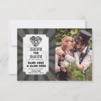 Salvar a Data Casamento Corações Foto Steampunk