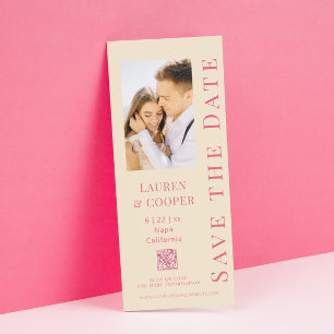 Reserve A Data Salvar a Data Código QR Rosa Casamento Moderno