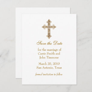 Reserve A Data Salvar a data com cruz Dourada