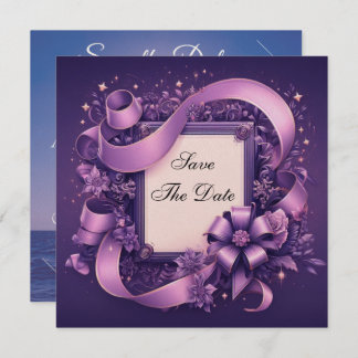 Reserve A Data Salvar a data com fitas roxas