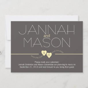 Reserve A Data Salvar a data Corações Amarelos