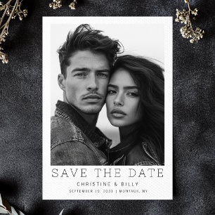 Reserve A Data Salvar a Data de Casamento com Foto Única Moderna