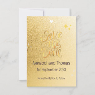 Reserve A Data SALVAR A DATA DE CASAMENTO - Ouro brilhante. Editá