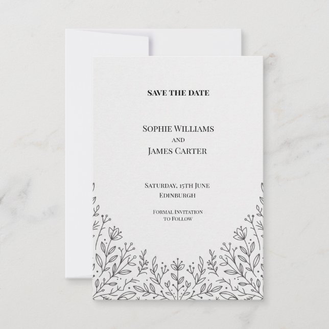 Reserve A Data Salvar a data de casamento personalizado (Frente)