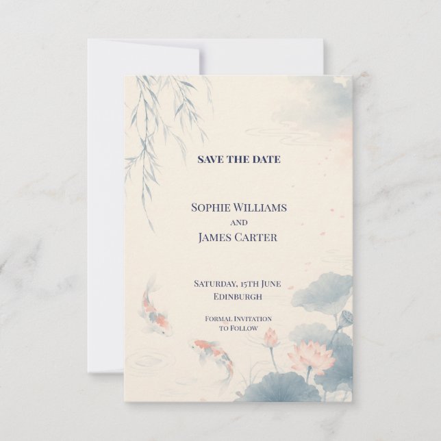 Reserve A Data Salvar a data de casamento personalizado (Frente)