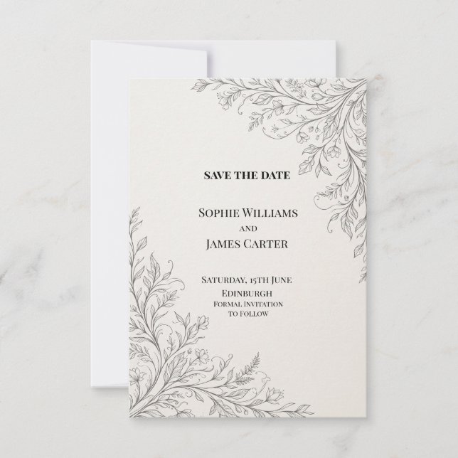 Reserve A Data Salvar a data de casamento personalizado (Frente)