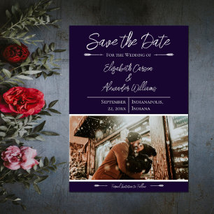 Reserve A Data Salvar a Data de Foto Moderna Roxo