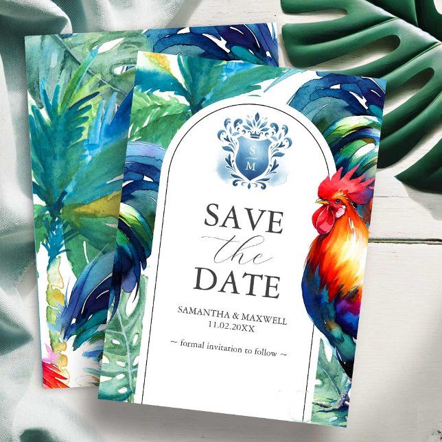 Reserve A Data Salvar a data de lançamento de casamento Key West (Save the date invitation cards key west inspired Sol The Rooster Victoria Grigaliunas DoTellABelle)