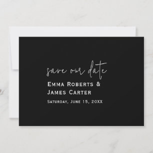 Reserve A Data Salvar a Data do Casamento Preto Escuro