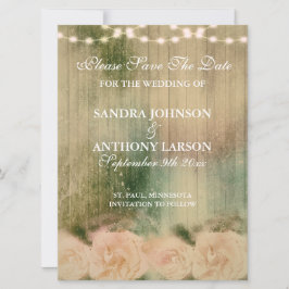 Reserve A Data Salvar a Data do Casamento Rosa Rústica