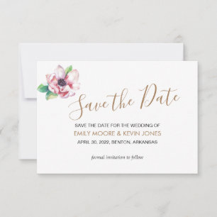 Reserve A Data Salvar a data dourado elegante floral clássico Car