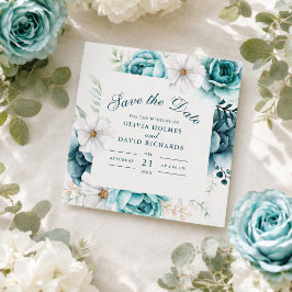 Reserve A Data Salvar a Data Floral Botânica Teal