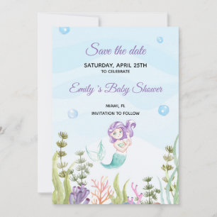 Reserve A Data Salvar a data Mermaid Watercolor Purple