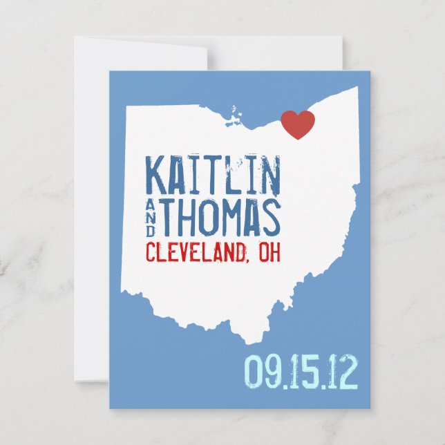 Reserve A Data Salvar a data - Personalizável - Ohio (Frente)