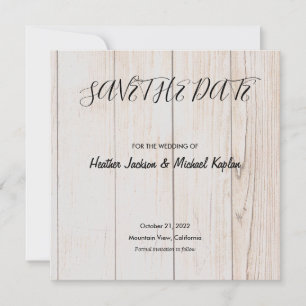 Reserve A Data Salvar a data que Wedding a madeira clássica