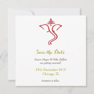 Reserve A Data Salvar a data que wedding o ganesh vermelho do