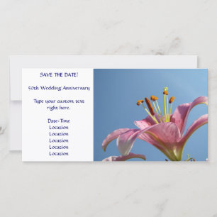 Reserve A Data SALVAR A Placa DATE Rosa Lily Flower Blue Sky