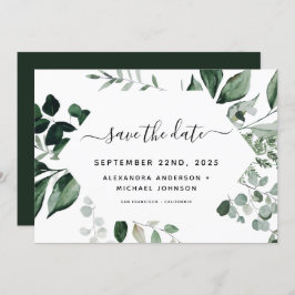 Reserve A Data Salvar Botanical Greenery Foliage Aquarela Casamen