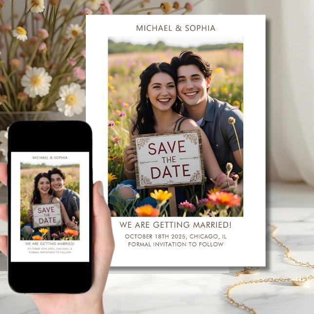 Reserve A Data Salvar Data Casual Foto Texto Compromisso (Criador carregado)