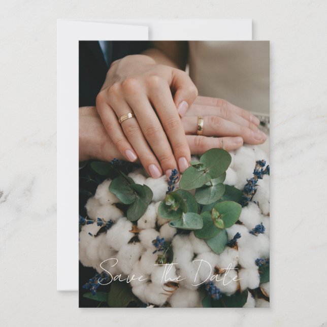 Reserve A Data Salvar Data de Casamento com Foto em Roteiro Moder (Frente)