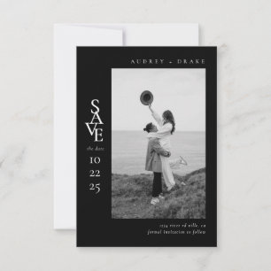 Reserve A Data Salvar Data de Casamento em Preto e Branco com Fot