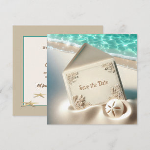 Reserve A Data Salvar Data de Casamento na Areia da Praia