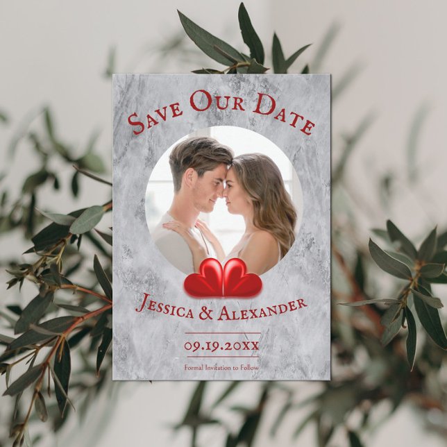 Reserve A Data Salvar Data de Coração Vermelho Foto (Criador carregado)