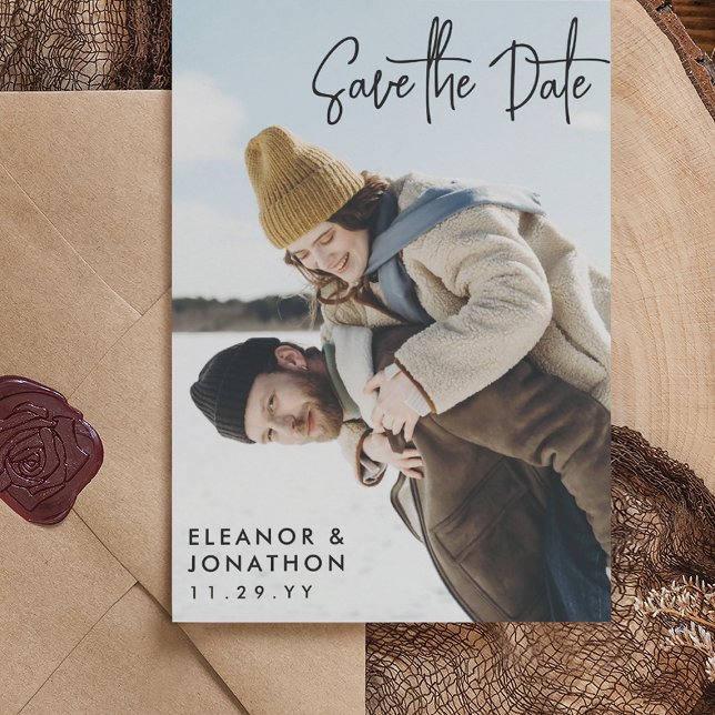 Reserve A Data Salvar data de foto com script de assinatura preta (Criador carregado)