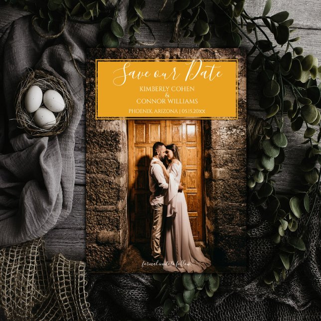 Reserve A Data Salvar data de foto moderna | Marigold (Marigold Modern Photo Save the Date)