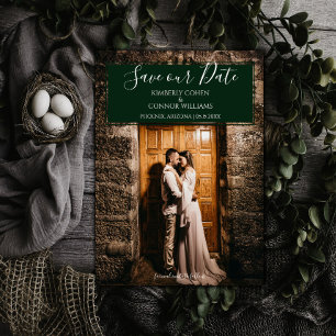 Reserve A Data Salvar data de foto moderna   Verde Esmeralda