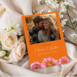 Reserve A Data Salvar Data Floral Colorido Intenso com Foto