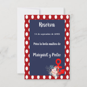 Reserve A Data Salvar Data Náutica para Casamento em Espanhol