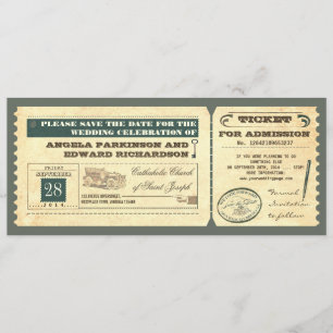 Reserve A Data salvar design de tíquetes de vintage de data