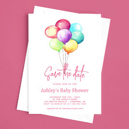 Reserve A Data Salvar o Chá de fraldas de Balões de Data