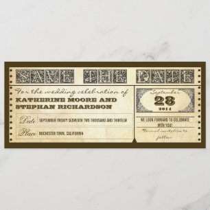 Reserve A Data salvar os bilhetes do vintage da data