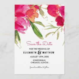 Reserve A Data Salve a Data. Aquarela Casamento Floral em Fuchsia