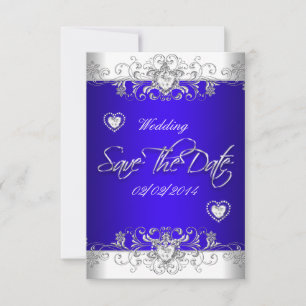 Reserve A Data Salve A Data Azul Real Casamento Branco Coração De