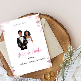Reserve A Data Salve a data, casamento, casal negro,